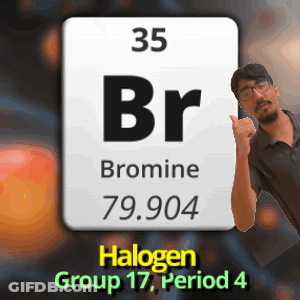 A Man Giving A Thumbs Up In Front Of A Sign That Says Bromine GIF