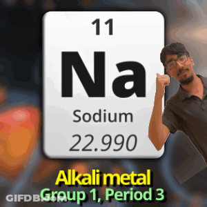 A Man Giving A Thumbs Up In Front Of A Sign That Says Sodium On It GIF