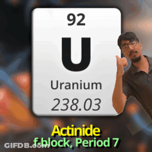 A Man Giving A Thumbs Up In Front Of A Sign That Says Uranium GIF