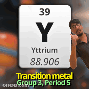 A Man Giving A Thumbs Up In Front Of A Transition Metal Group 3 Period 5 Sign GIF