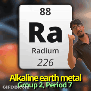 A Man Giving A Thumbs Up Next To A Periodic Table Symbol For Radium 226 GIF