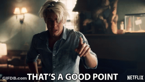 A Man Giving A Thumbs Up With The Words That 'S A Good Point On The Bottom GIF