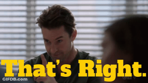 A Man Giving A Thumbs Up With The Words That 'S Right In Yellow GIF