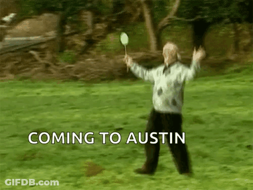 Man With Badminton Racket Coming To Austin GIF