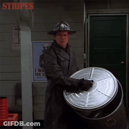 A Man Holding A Barrel With The Words Rise And Shine Thank Me Later On The Bottom GIF