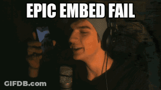 A Man Holding A Cell Phone With The Words Epic Embed Fail GIF
