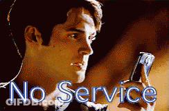 A Man Holding A Cell Phone With The Words " No Service " On The Bottom GIF
