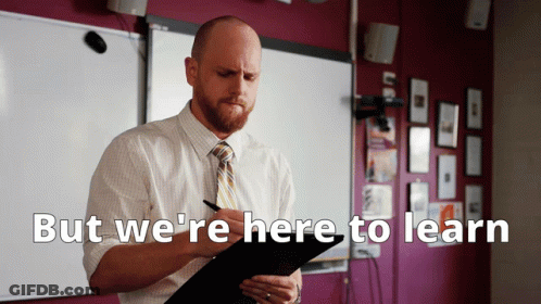 Man Holding Clipboard We Are Here To Learn GIF