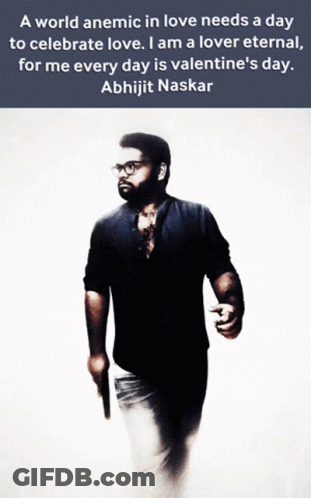 A Man Holding A Gun With A Quote About Love GIF