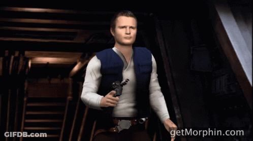 A Man Holding A Gun With The Website Getmorphin.com In The Bottom Right Corner GIF