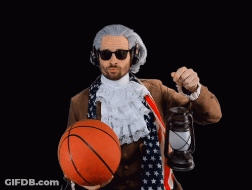 A Man Holding A Lantern And A Basketball In His Hands GIF