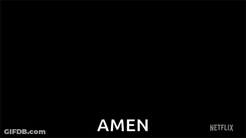 A Man Holding A Lit Match Next To Another Man With The Word Amen On The Bottom Right GIF
