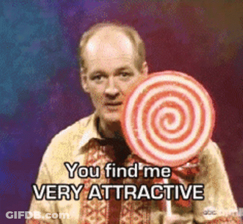 Man Holding Lollipop Says You Find Me Very Attractive GIF