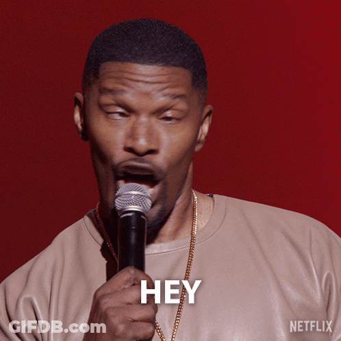 A Man Holding A Microphone With The Words " For Real Though " On The Bottom GIF