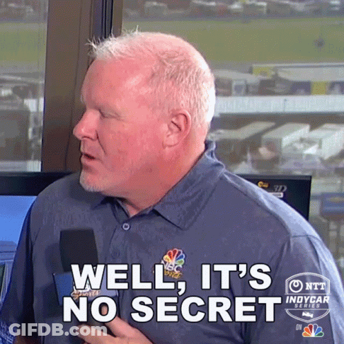 A Man Holding A Microphone With The Words Well It 'S No Secret On His Shirt GIF