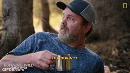A Man Holding A Mug With The Words That 'D Be Nice GIF