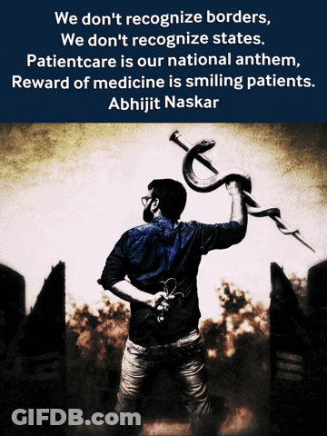 A Man Holding A Snake With A Quote By Abhijit Naskar On The Bottom GIF