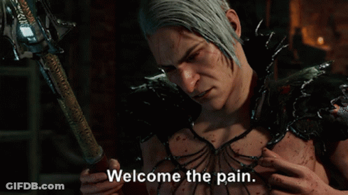 Man Holding Sword Welcome The Pain GIF
