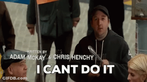 A Man Holding A Tong Says I Can 'T Do It GIF