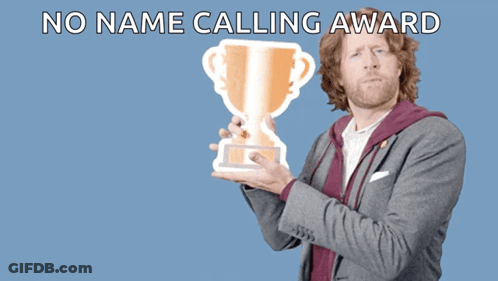 A Man Holding A Trophy With The Words " You Deserve A Trophy " GIF