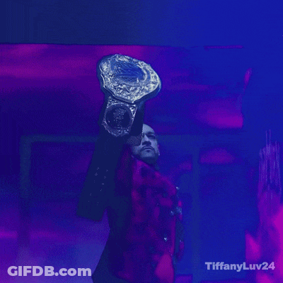 A Man Holding A Trophy With Tiffanyluv24 Written In The Corner GIF