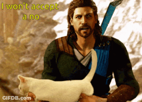 Man With White Cat I Wont Accept No GIF