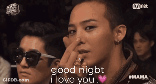 A Man Holding His Nose With The Words Good Night I Love You GIF