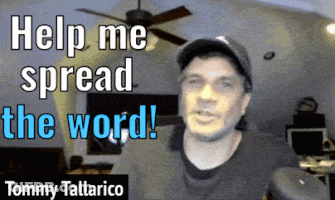 A Man In A Baseball Cap Says Help Me Spread The World GIF