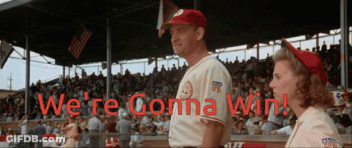 Baseball Player Standing With We Gonna Win Text GIF