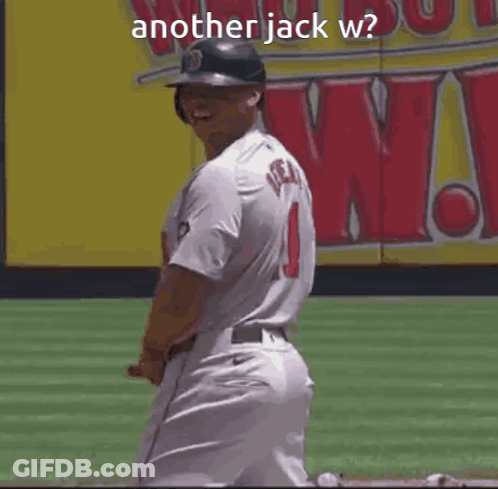 A Man In A Baseball Uniform With The Number 1 On It GIF
