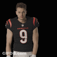 A Man In A Bengals Jersey With The Number 9 GIF