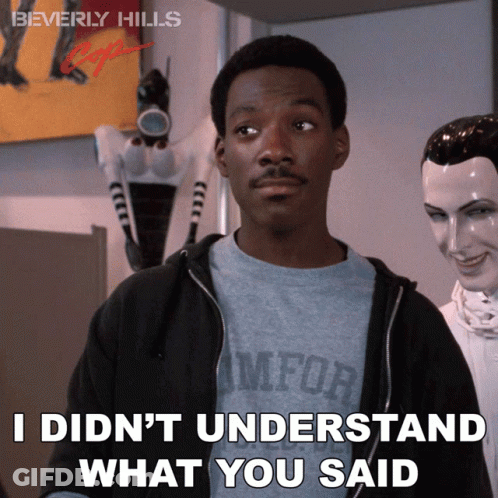 A Man In A Beverly Hills Shirt Says I Didn 'T Understand What You Said GIF