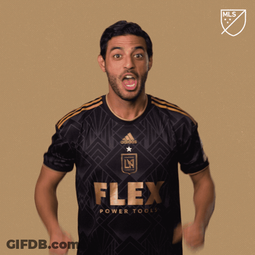 A Man In A Black And Gold Adidas Shirt Says Vamos GIF