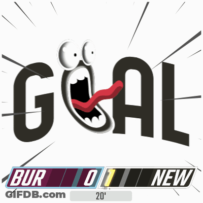 A Man In A Black And White Striped Shirt Stands In Front Of A Scoreboard That Reads Bur 0-1 New GIF