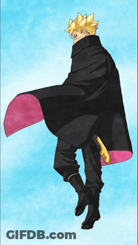 A Man In A Black Cape With A Pink Stripe On The Side GIF