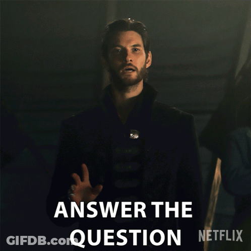 A Man In A Black Coat Says Answer The Question Netflix GIF