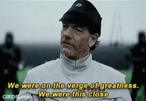 A Man In A Black Hat Says We Were On The Verge Of Greatness GIF