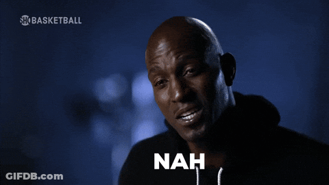 A Man In A Black Hoodie Says Nah In White Letters GIF