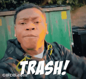 A Man In A Black Hoodie Says Trash GIF