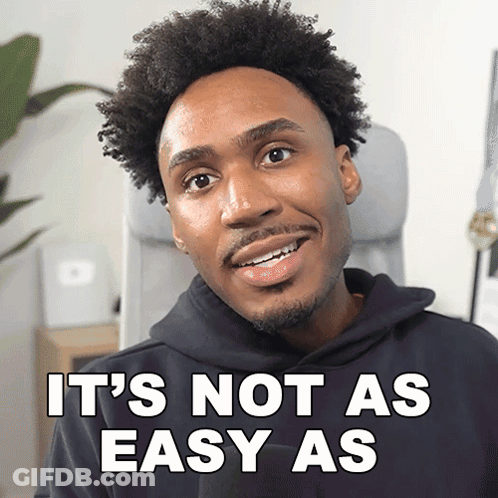 A Man In A Black Hoodie With The Words It 'S Not As Easy As GIF