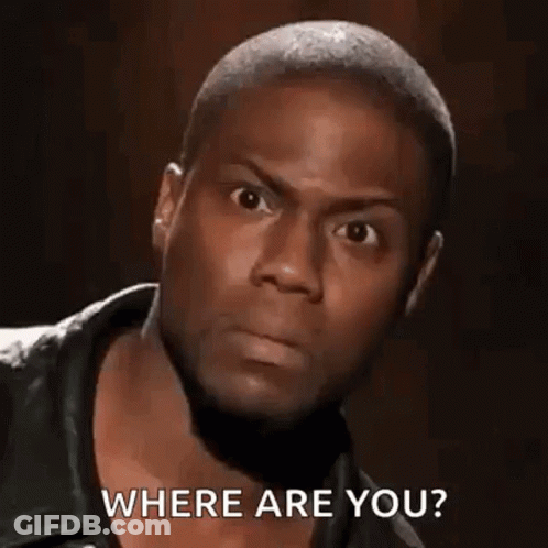 A Man In A Black Jacket Is Asking Where Are You . GIF