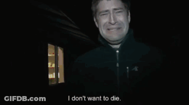 A Man In A Black Jacket Is Saying I Don 'T Want To Die GIF