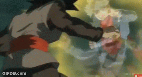 A Man In A Black Jacket Is Standing Next To Another Man In A Yellow Jacket . GIF