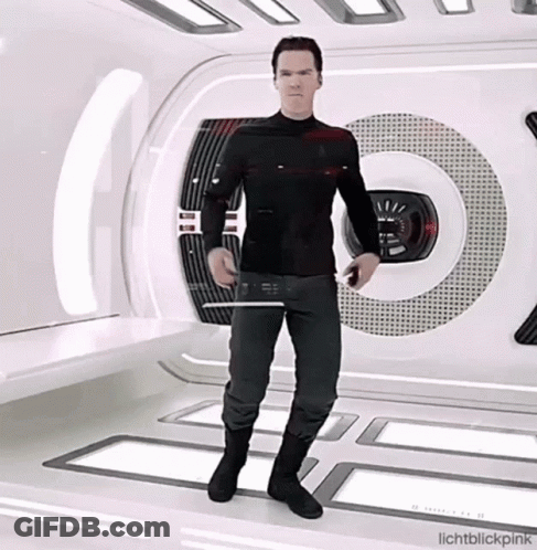 A Man In A Black Shirt And Black Pants Is Dancing In A Room With The Words Lichtblickpink Written On The Bottom GIF
