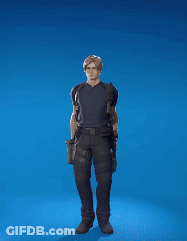 A Man In A Black Shirt And Black Pants Stands With His Arms In The Air GIF