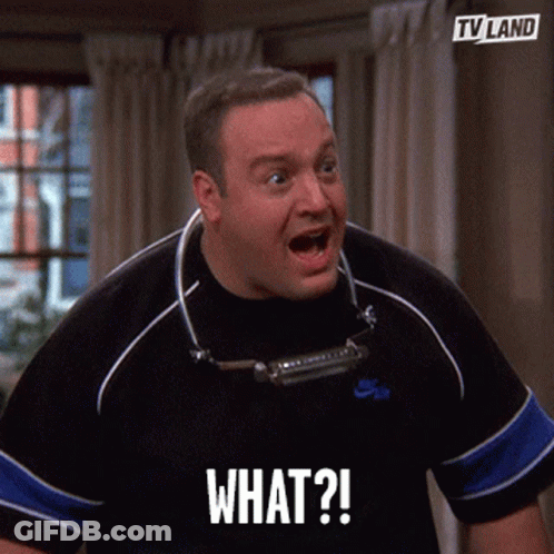 A Man In A Black Shirt Is Making A Funny Face And Says What GIF
