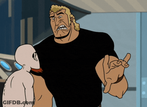 A Man In A Black Shirt Is Talking To A Child GIF