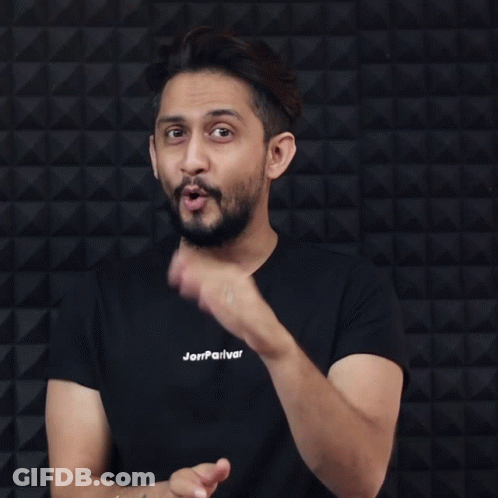 A Man In A Black Shirt Says " All These " In Yellow GIF