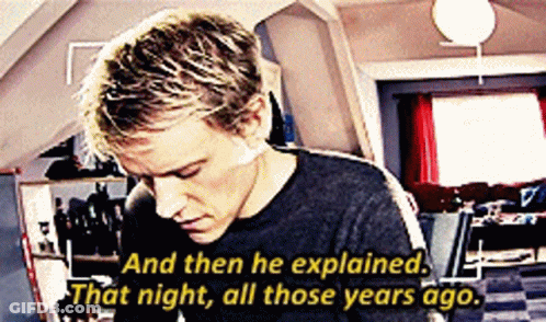 A Man In A Black Shirt Says " And Then He Explained " GIF