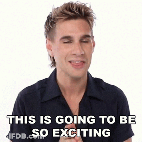 A Man In A Black Shirt Says This Is Going To Be So Exciting . GIF